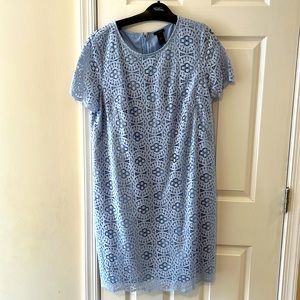 Wedgewood/periwinkle blue lace sheath dress size 16